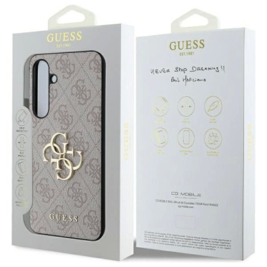 Dėklas Guess GUHCS24FE4GMGPI S24 FE S721 Rožinis hard 4G Big Metal Logo 7