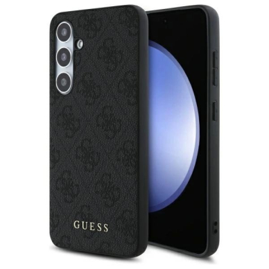 Dėklas Guess GUHCS24FEG4GFGR S24 FE S721 gray/gray hard 4G Metal Gold Logo