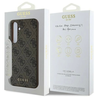 Dėklas Guess GUHCS24FEGF4GBR S24 FE S721 Rudas/Rudas hard 4G Charms Collection 6