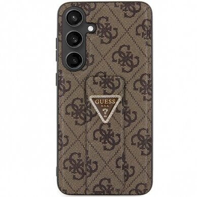 Guess GUHCS24SPGS4TDW S24 S921 brown/brown hardcase Grip Stand 4G Triangle Strass 2