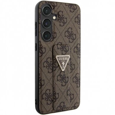 Guess GUHCS24SPGS4TDW S24 S921 brown/brown hardcase Grip Stand 4G Triangle Strass 3