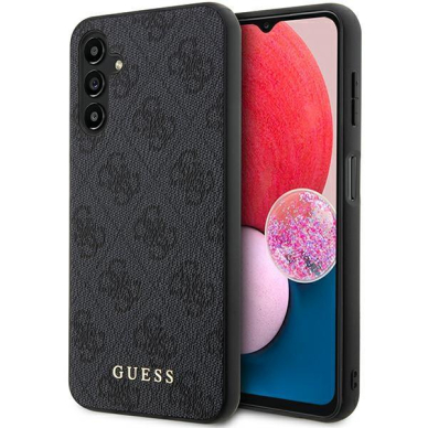 Dėklas Guess 4G Metal Gold Logo GUHCSA14G4GFGR Samsung Galaxy A14 Pilkas