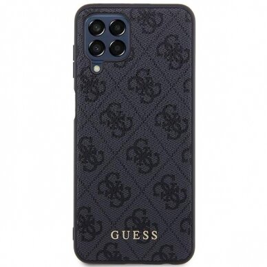 Dėklas Guess 4G Metal Gold Logo GUHCSM33G4GFGR Samsung Galaxy M33 5G M336 Pilkas 2