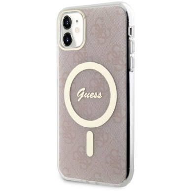 Dėklas Guess 4G MagSafe GUHMN61H4STP iPhone 11 Rožinis 1