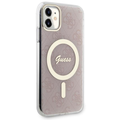 Dėklas Guess 4G MagSafe GUHMN61H4STP iPhone 11 Rožinis 3