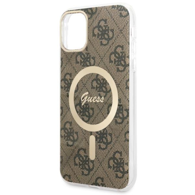 Dėklas Guess 4G MagSafe GUHMN61H4STW iPhone 11 Rudas 4