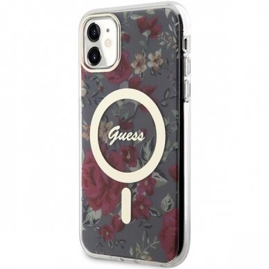 Dėklas Guess Flower MagSafe GUHMN61HCFWSA iPhone 11 / Xr Žalias 1