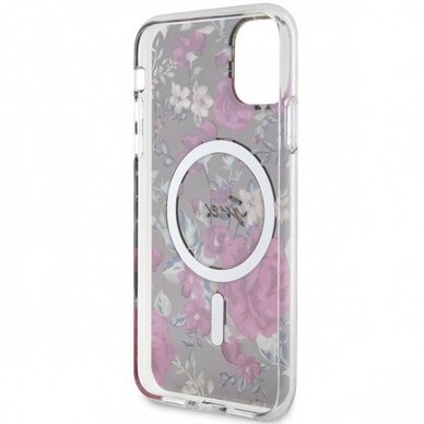 Dėklas Guess Flower MagSafe GUHMN61HCFWSA iPhone 11 / Xr Žalias 6