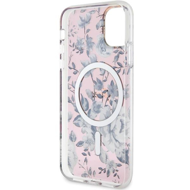 Dėklas Guess Flower MagSafe GUHMN61HCFWSP iPhone 11 / Xr Rožinis 6