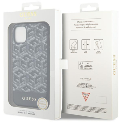 Dėklas Guess GCube Stripes MagSafe GUHMN61HGCFSEK iPhone 11 / Xr Juodas 7