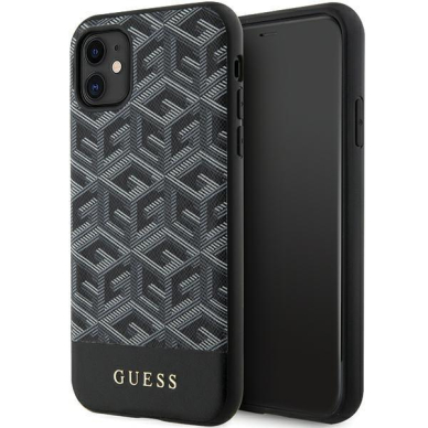 Dėklas Guess GCube Stripes MagSafe GUHMN61HGCFSEK iPhone 11 / Xr Juodas