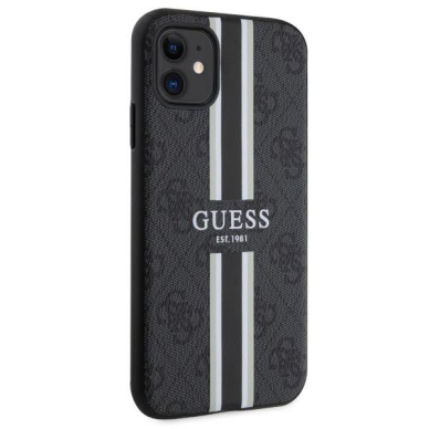 Dėklas Guess 4G Printed Stripes MagSafe GUHMN61P4RPSK iPhone 11 / Xr Juodas 3