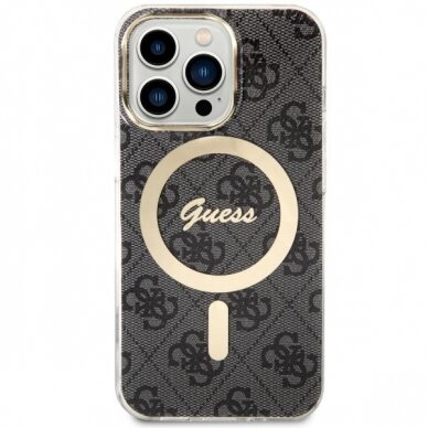 Dėklas Guess 4G MagSafe GUHMP13LH4STK iPhone 13 Pro / 13 Juodas 1