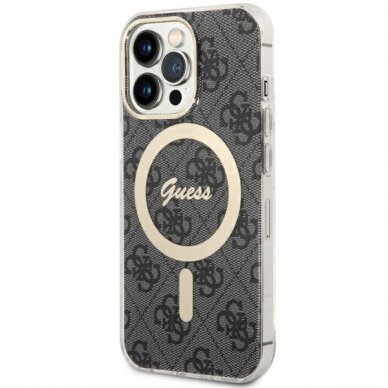 Dėklas Guess 4G MagSafe GUHMP13LH4STK iPhone 13 Pro / 13 Juodas