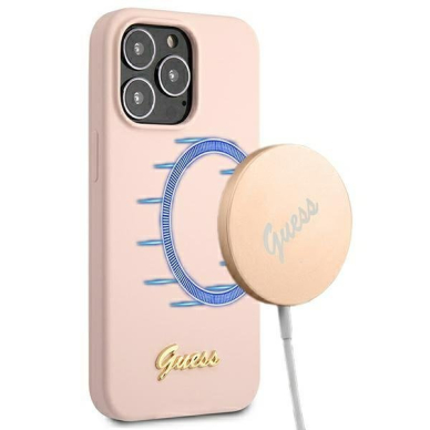 Dėklas Guess GUHMP13LLSLMGLP iPhone 13 Pro / 13 Magsafe Rožinis