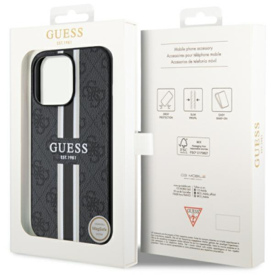 Dėklas Guess 4G Printed Stripes MagSafe GUHMP13LP4RPSK iPhone 13 Pro / 13 Juodas 7