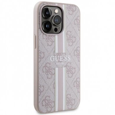 Dėklas Guess 4G Printed Stripes MagSafe GUHMP13LP4RPSP iPhone 13 Pro / 13 Rožinis 3