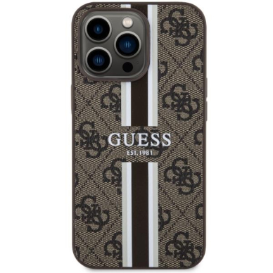 Dėklas Guess 4G Printed Stripes MagSafe GUHMP13LP4RPSW iPhone 13 Pro / 13 Rudas 2