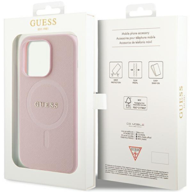 Dėklas Guess Saffiano MagSafe GUHMP13LPSAHMCP iPhone 13 Pro / 13 - Rožinis 7