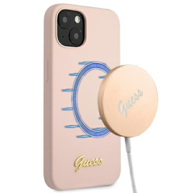 Dėklas Guess GUHMP13MLSLMGLP iPhone 13 Magsafe Rožinis