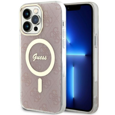 Dėklas Guess 4G MagSafe GUHMP13XH4STP iPhone 13 Pro Max Rožinis