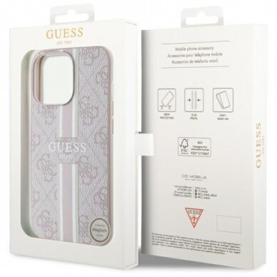 Dėklas Guess 4G Printed Stripes MagSafe GUHMP13XP4RPSP iPhone 13 Pro Max Rožinis 7