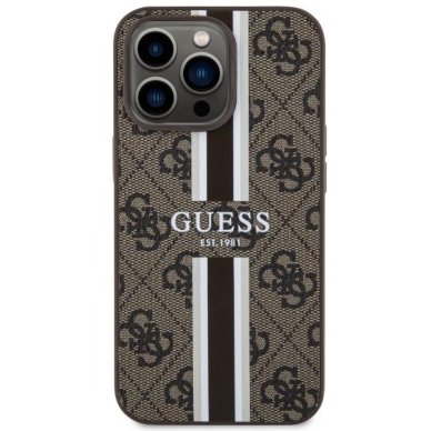 Dėklas Guess 4G Printed Stripes MagSafe GUHMP13XP4RPSW iPhone 13 Pro Max Rudas 2