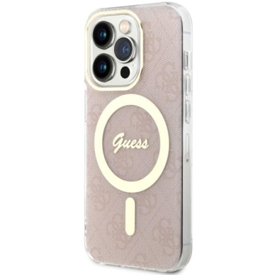 Dėklas Guess 4G MagSafe GUHMP14LH4STP iPhone 14 Pro Rožinis 1