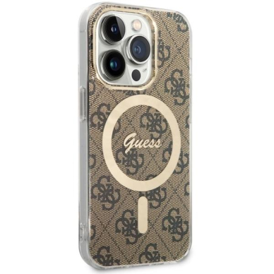 Dėklas Guess 4G MagSafe GUHMP14LH4STW iPhone 14 Pro Rudas 2