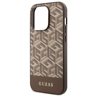 Dėklas Guess GCube Stripes MagSafe GUHMP14LHGCFSEW iPhone 14 Pro Rudas 5