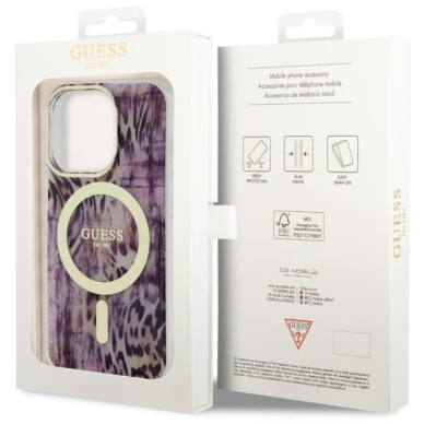 Dėklas Guess Leopard MagSafe GUHMP14LHLEOPWP iPhone 14 Pro Rožinis 7