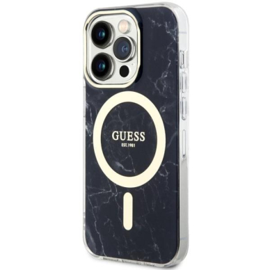 Dėklas Guess Marble MagSafe GUHMP14LPCUMAK iPhone 14 Pro Juodas 1