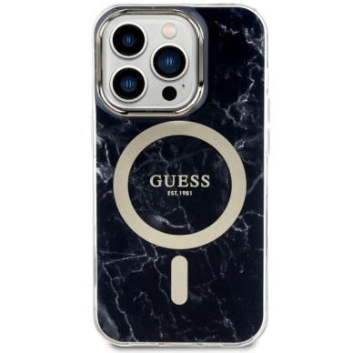 Dėklas Guess Marble MagSafe GUHMP14LPCUMAK iPhone 14 Pro Juodas 2