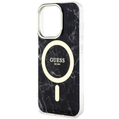 Dėklas Guess Marble MagSafe GUHMP14LPCUMAK iPhone 14 Pro Juodas 5