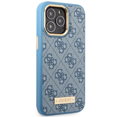 Dėklas Guess 4G Logo Plate MagSafe GUHMP14LU4GPRB iPhone 14 Pro Mėlynas 3