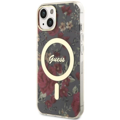 Dėklas Guess Flower MagSafe GUHMP14MHCFWSA iPhone 14 Plus Žalias 1