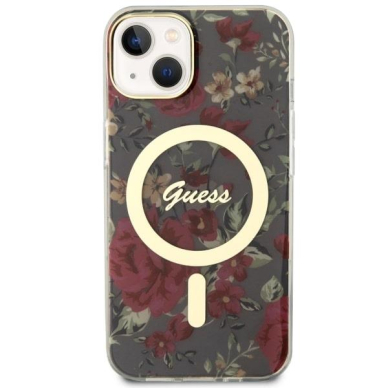 Dėklas Guess Flower MagSafe GUHMP14MHCFWSA iPhone 14 Plus Žalias 2