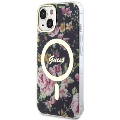 Dėklas Guess Flower MagSafe GUHMP14MHCFWSK iPhone 14 Plus Juodas 1