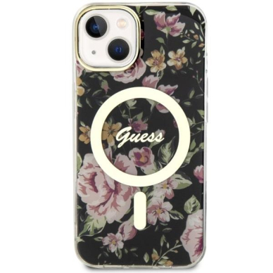 Dėklas Guess Flower MagSafe GUHMP14MHCFWSK iPhone 14 Plus Juodas 2