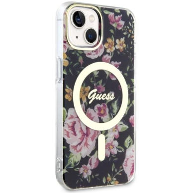 Dėklas Guess Flower MagSafe GUHMP14MHCFWSK iPhone 14 Plus Juodas 3