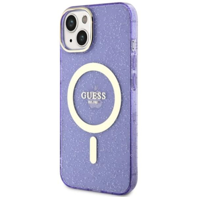 Dėklas Guess Glitter Gold MagSafe GUHMP14MHCMCGU iPhone 14 Plus Purpurinis 1