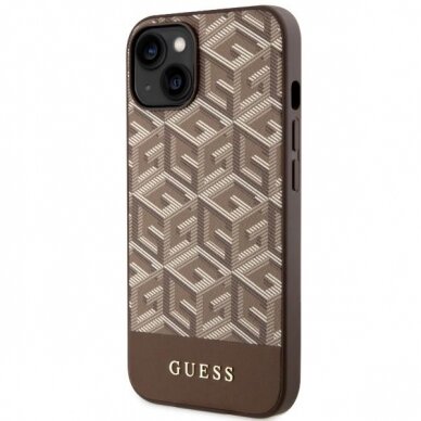 Dėklas Guess GCube Stripes MagSafe GUHMP14MHGCFSEW iPhone 14 Plus Rudas 1