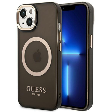 Dėklas Guess Translucent MagSafe GUHMP14MHTCMK iPhone 14 Plus Juodas