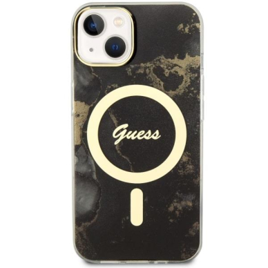 Dėklas Guess Golden Marble MagSafe GUHMP14MHTMRSK iPhone 14 Plus Juodas 2