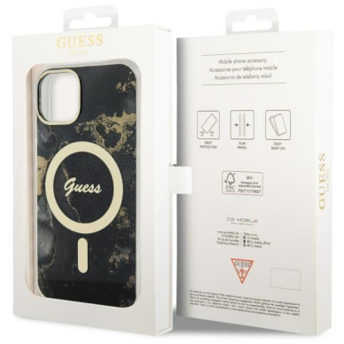 Dėklas Guess Golden Marble MagSafe GUHMP14MHTMRSK iPhone 14 Plus Juodas 7