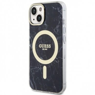 Dėklas Guess Marble MagSafe GUHMP14MPCUMAK iPhone 14 Plus Juodas 1