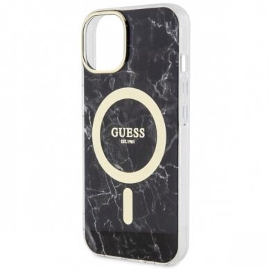 Dėklas Guess Marble MagSafe GUHMP14MPCUMAK iPhone 14 Plus Juodas 5