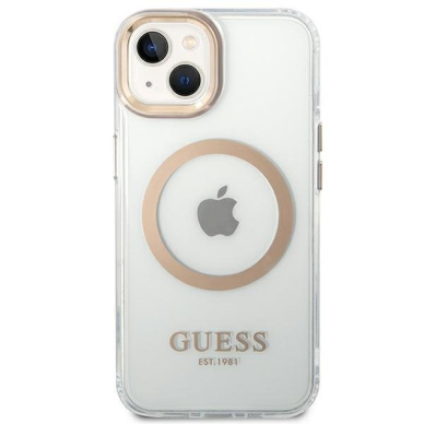 Dėklas Guess Metal Outline Magsafe GUHMP14SHTRMD iPhone 14 Auksinis 2