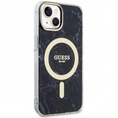 Dėklas Guess Marble MagSafe GUHMP14SPCUMAK iPhone 14 Juodas 3