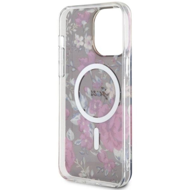 Dėklas Guess Flower MagSafe GUHMP14XHCFWSA iPhone 14 Pro Max Žalias 6